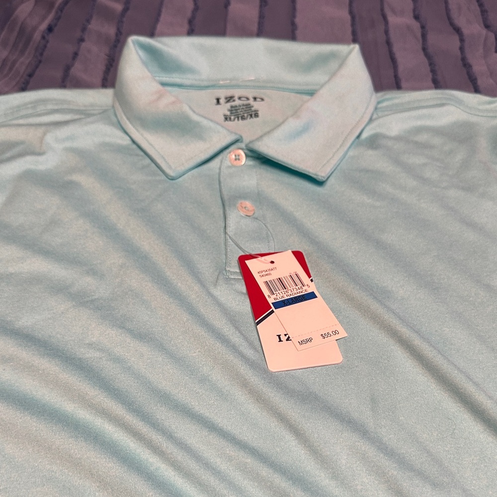 NWT Izod Men's Light Aqua Polo Shirt
